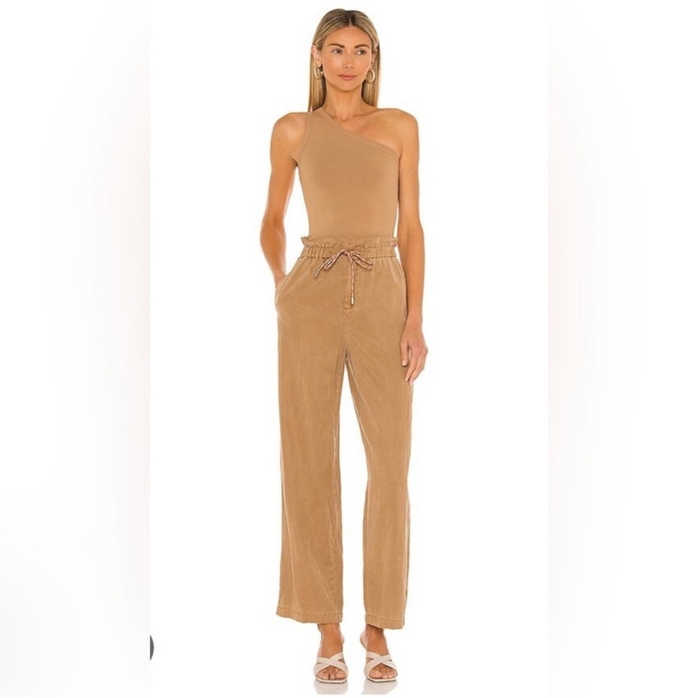$350 Alice+Olivia Henry Paperbag Pant and Tie brown wide leg high rise size 14: